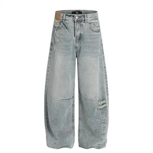 Japanese Brand × Jean Retro punk distressed raw edge ripped washed scimitar jeans Size US 32 / EU 48 - 1 Thumbnail