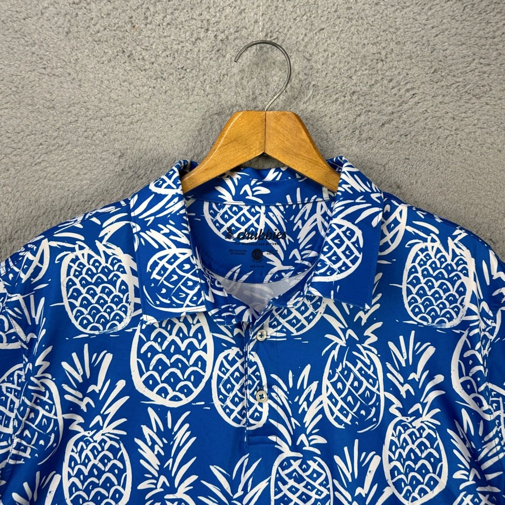 Chubbies Chubbies Polo Adult Short Sleeve Golfing Geometric Pineapple 2XL Blue White Rugby NEW Mens Polo Shirt Size US XXL / EU 58 / 5 - 5 Thumbnail