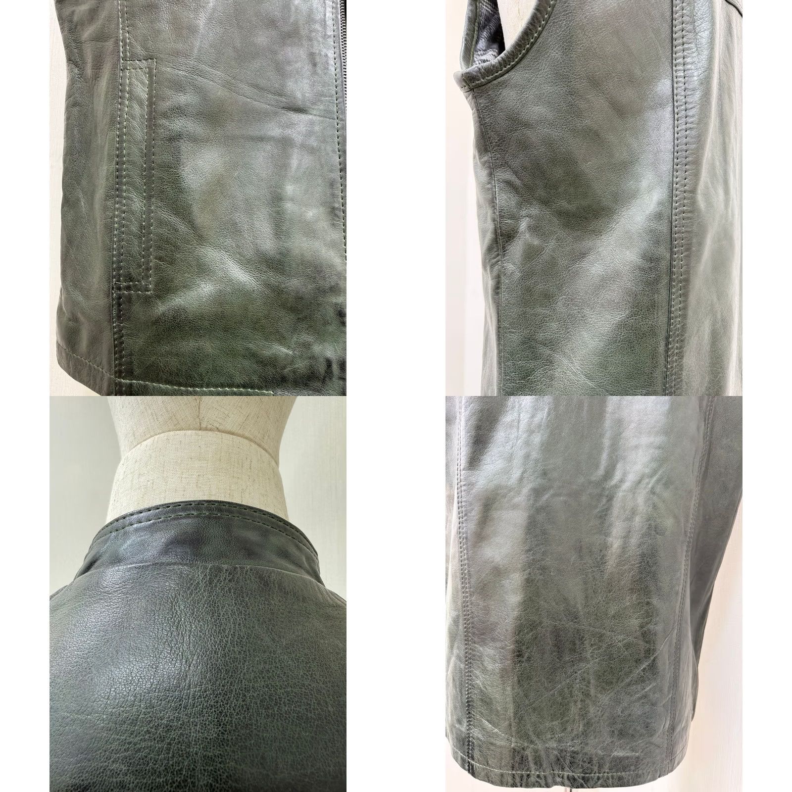 Vintage VINTAGE Men's Italian Sheepskin Leather Vest Green Premium Soft Size L Asian L Size US L / EU 52-54 / 3 - 10 Thumbnail