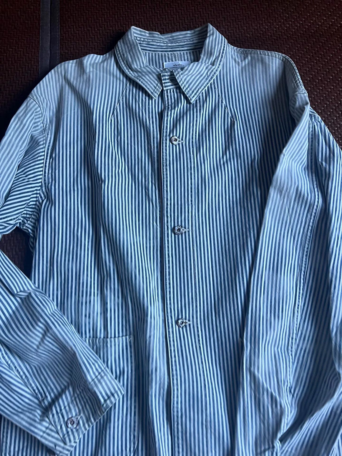 Visvim Visvim Coverall Hickory Dry Striped Shirt Size US L / EU 52-54 / 3 - 1 Thumbnail