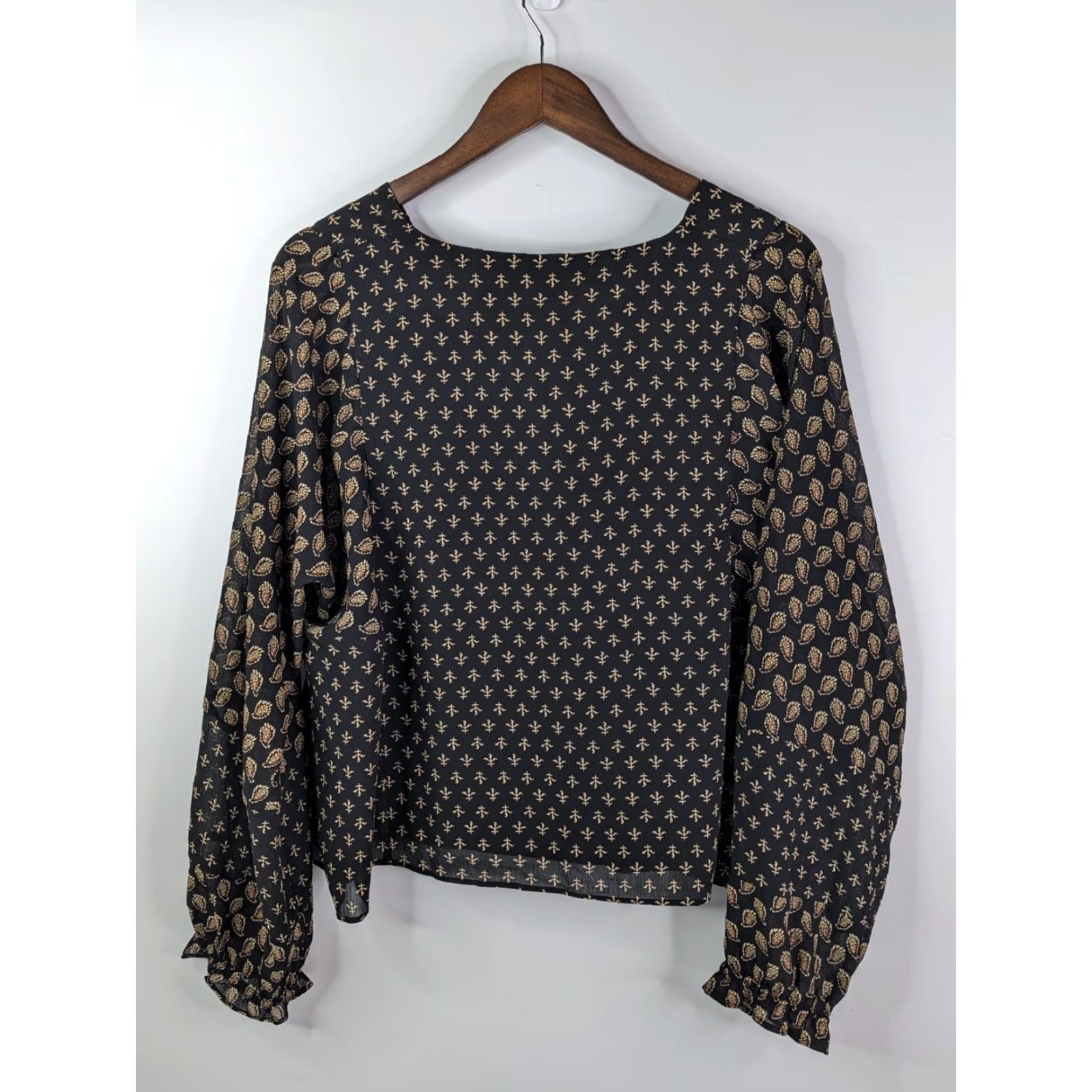 Madewell Madewell Blouse Shirt Women 2XL Plus Black Paisley Mix Brushstroke Top 70s Vibe AD686 Womens Size XXL / US 16-18 / IT 52-54 - 5 Thumbnail