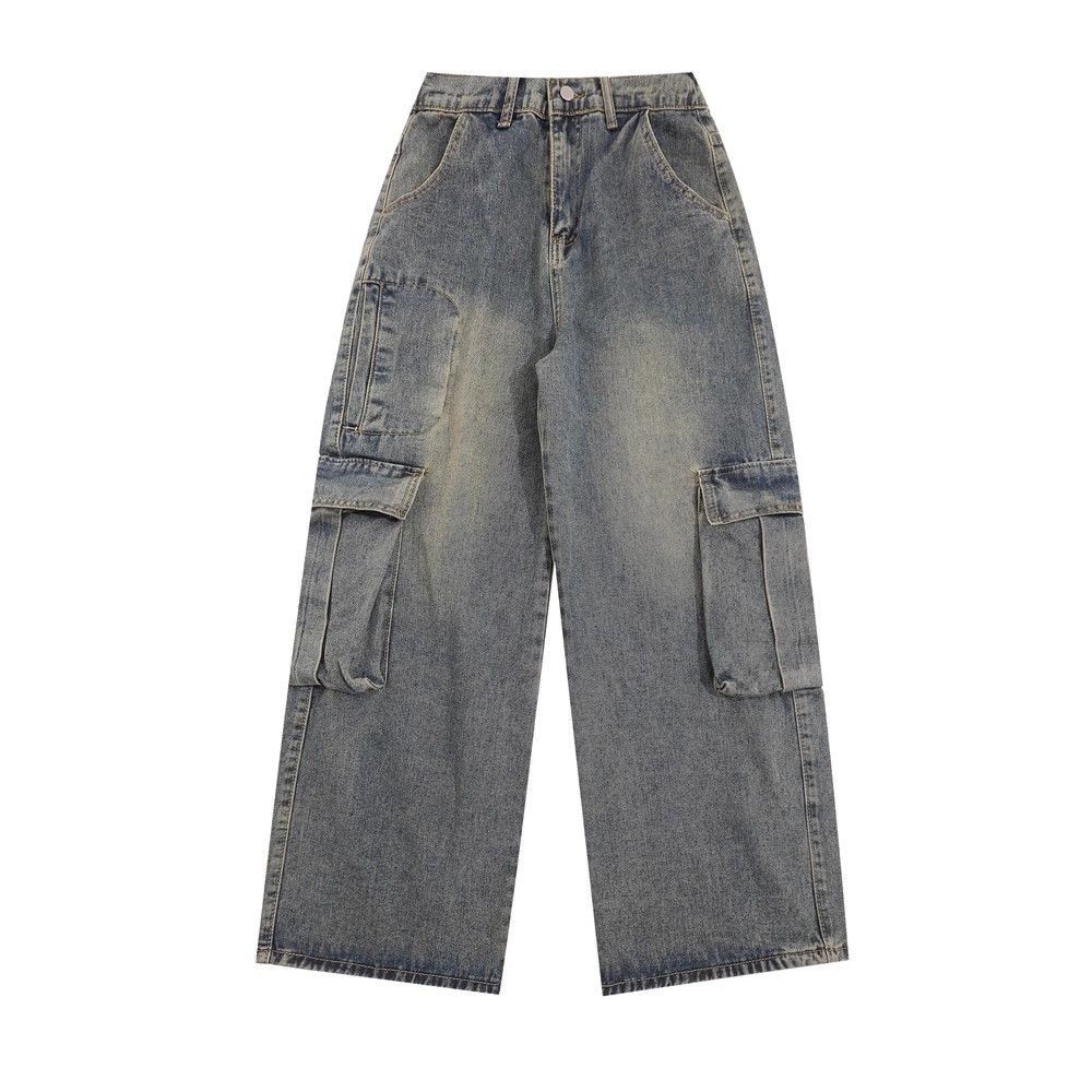 Japanese Brand × Jean Multi-pocket men's American vintage washed cargo jeans Size US 34 / EU 50 - 1 Thumbnail
