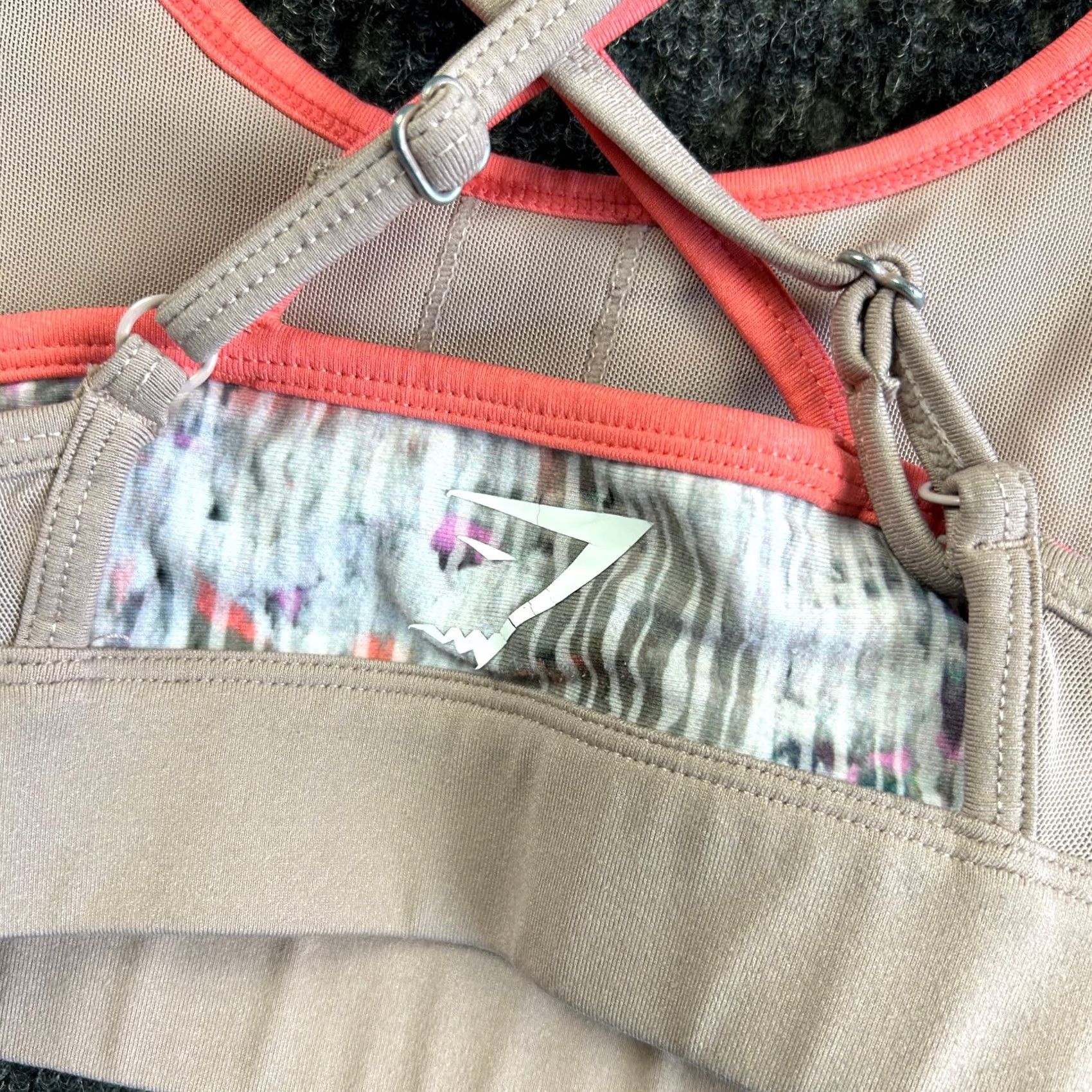 Gymshark Gymshark Sports Bra Womens S Racerback Mauve Pink Logo Athletic Activewear Size ONE SIZE - 4 Thumbnail