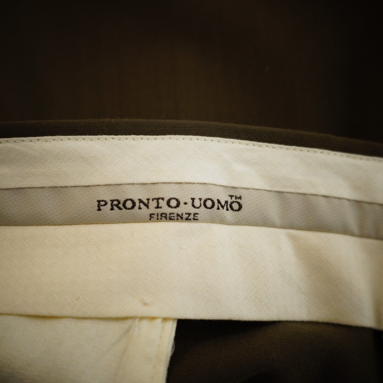 Pronto Uomo Pronto Uomo Worsted Wool Green Pleated Cuffed High Rise Dres Size 42R - 5 Thumbnail