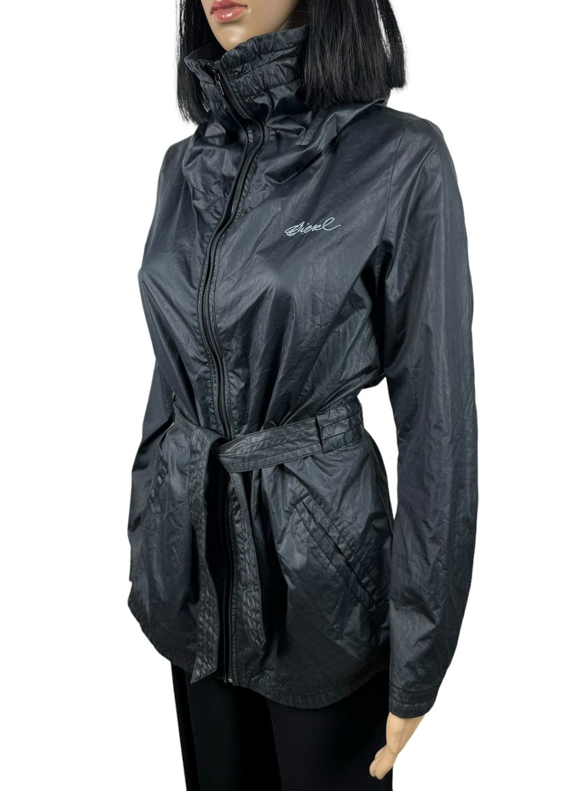 Diesel × Vintage Diesel Navy Blue Nylon Parka Belted Vintage size XL Size XL / US 12-14 / IT 48-50 - 4 Thumbnail