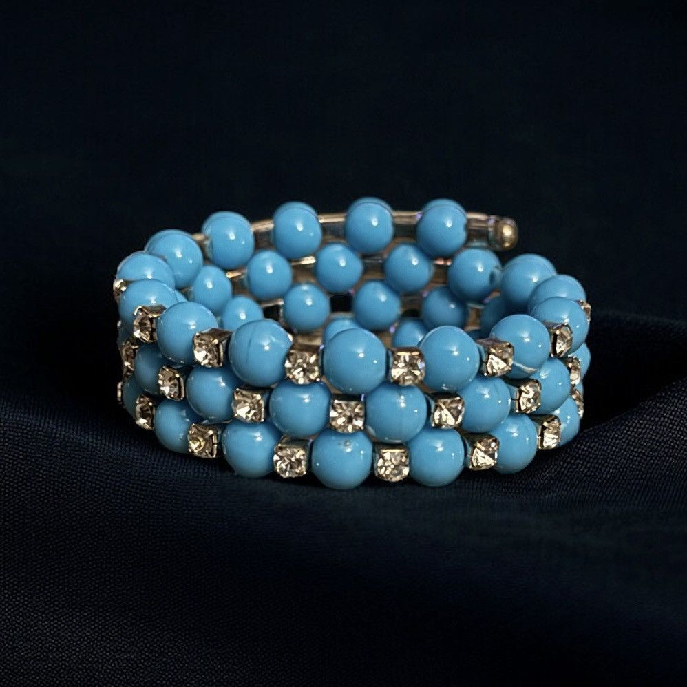 Other Blue bead and rhinestone wrap bracelet Size ONE SIZE - 1 Thumbnail