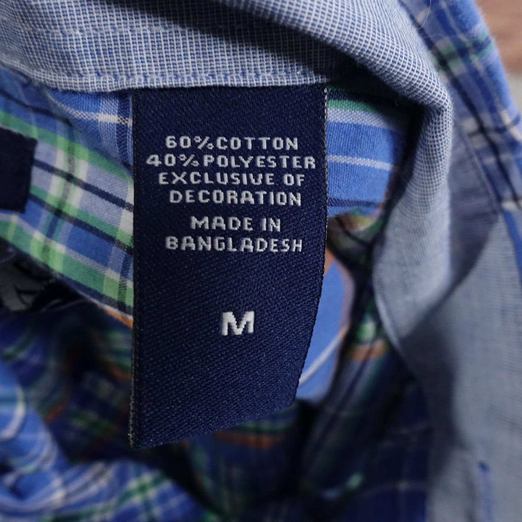 Chaps Chaps Shirt Mens M Blue Plaid Short Sleeve Button-Up Cotton Blend Polyester Size US M / EU 48-50 / 2 - 7 Thumbnail