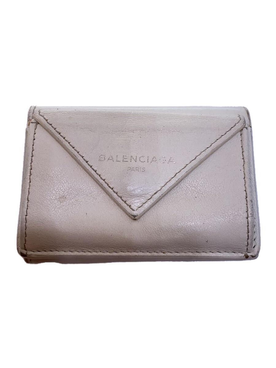 Balenciaga Balenciaga Sheep Leather Tri-Fold Wallet White Size ONE SIZE - 1 Thumbnail