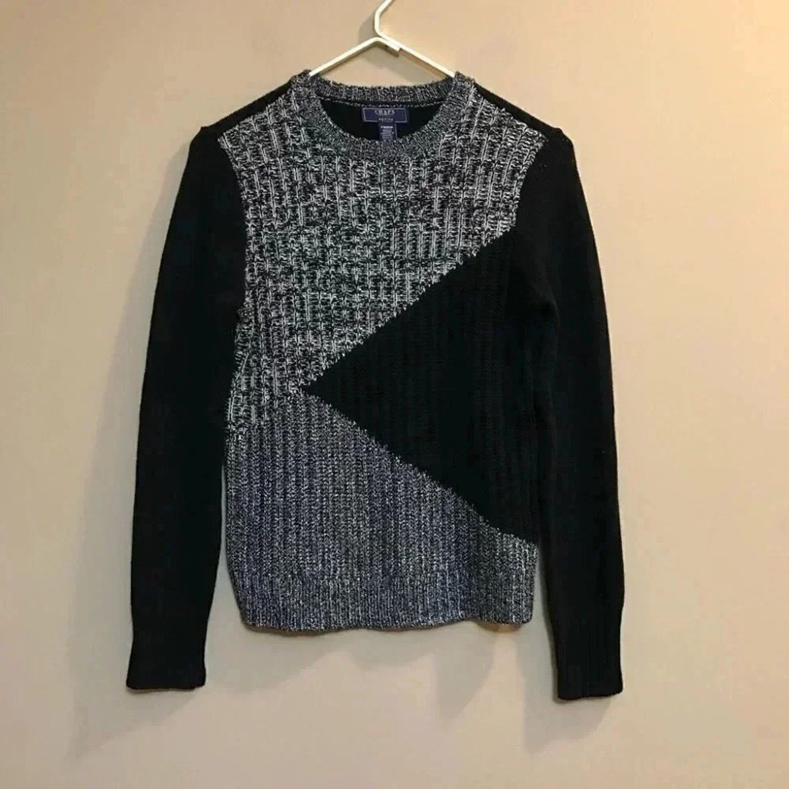 Chaps Chaps sz Petite M Black Colorblock Knit Top Sweater Pullover Size M / US 6-8 / IT 42-44 - 1 Thumbnail