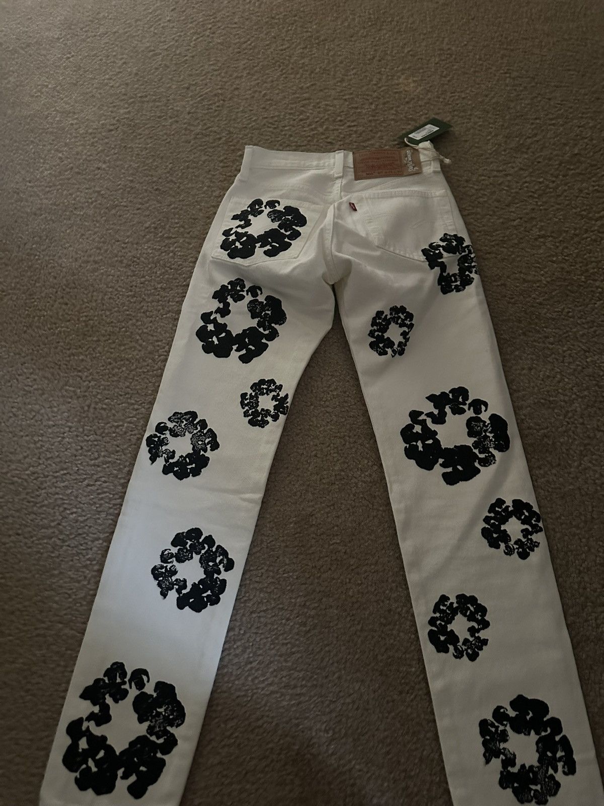 DENIM TEARS White Denim Tear Jeans Size 25" / US 0 / IT 36 - 2 Thumbnail