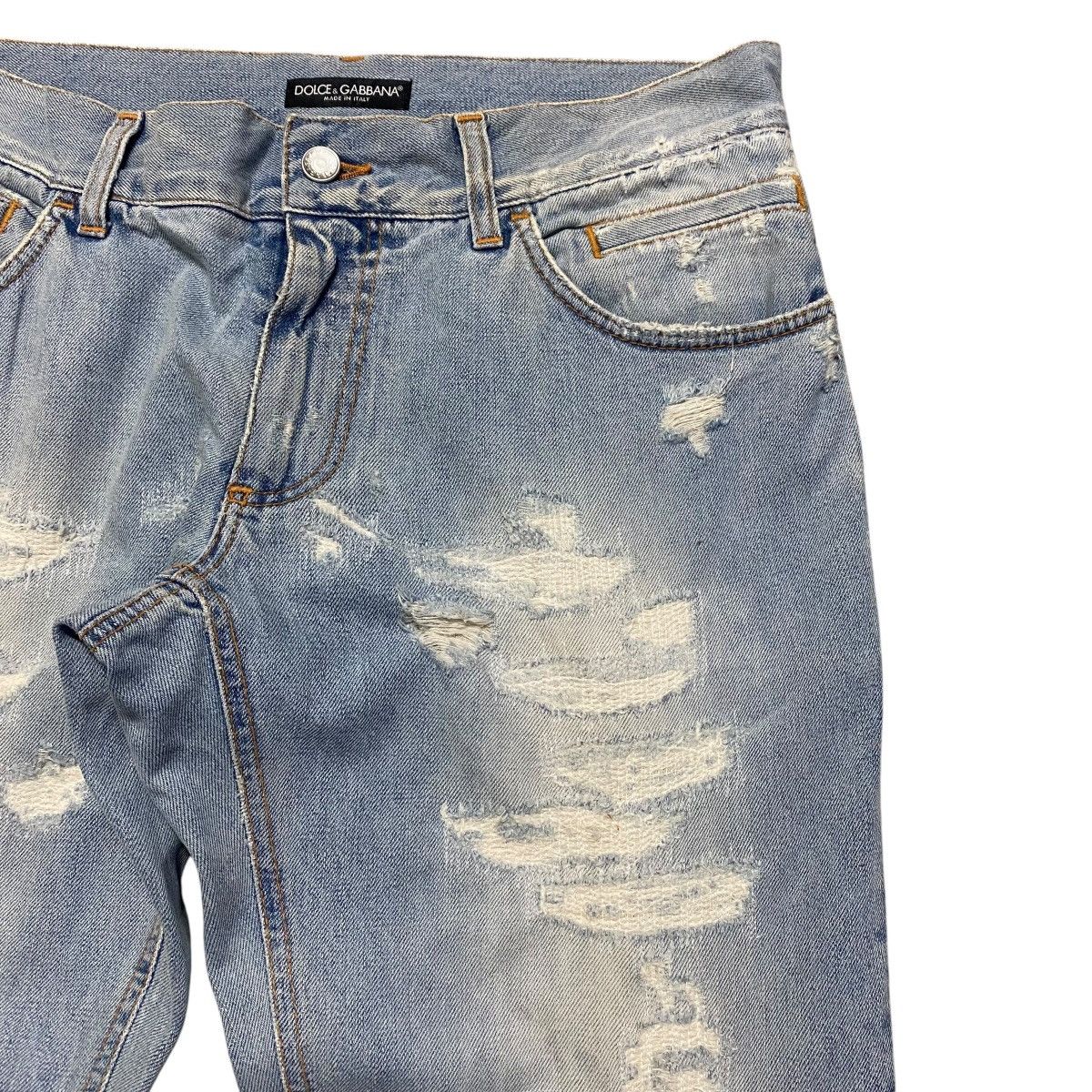 Dolce & Gabbana Dolce&gabbana Repaired Denim Jeans Lightwash Size US 34 / EU 50 - 5 Thumbnail