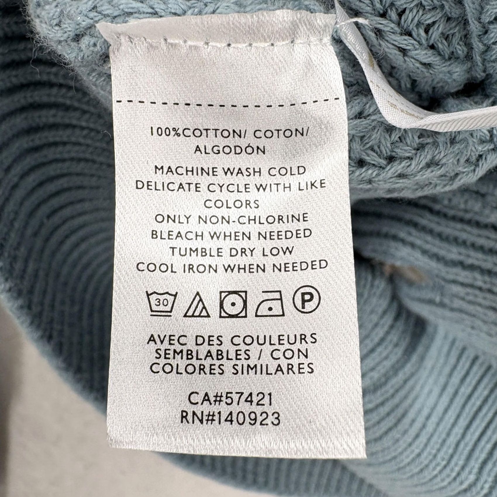 Loft VINTAGE LOFT Cardigan Sweater Womens XS Blue 100% Cotton Button Front Knit NWT Size XS / US 0-2 / IT 36-38 - 6 Thumbnail