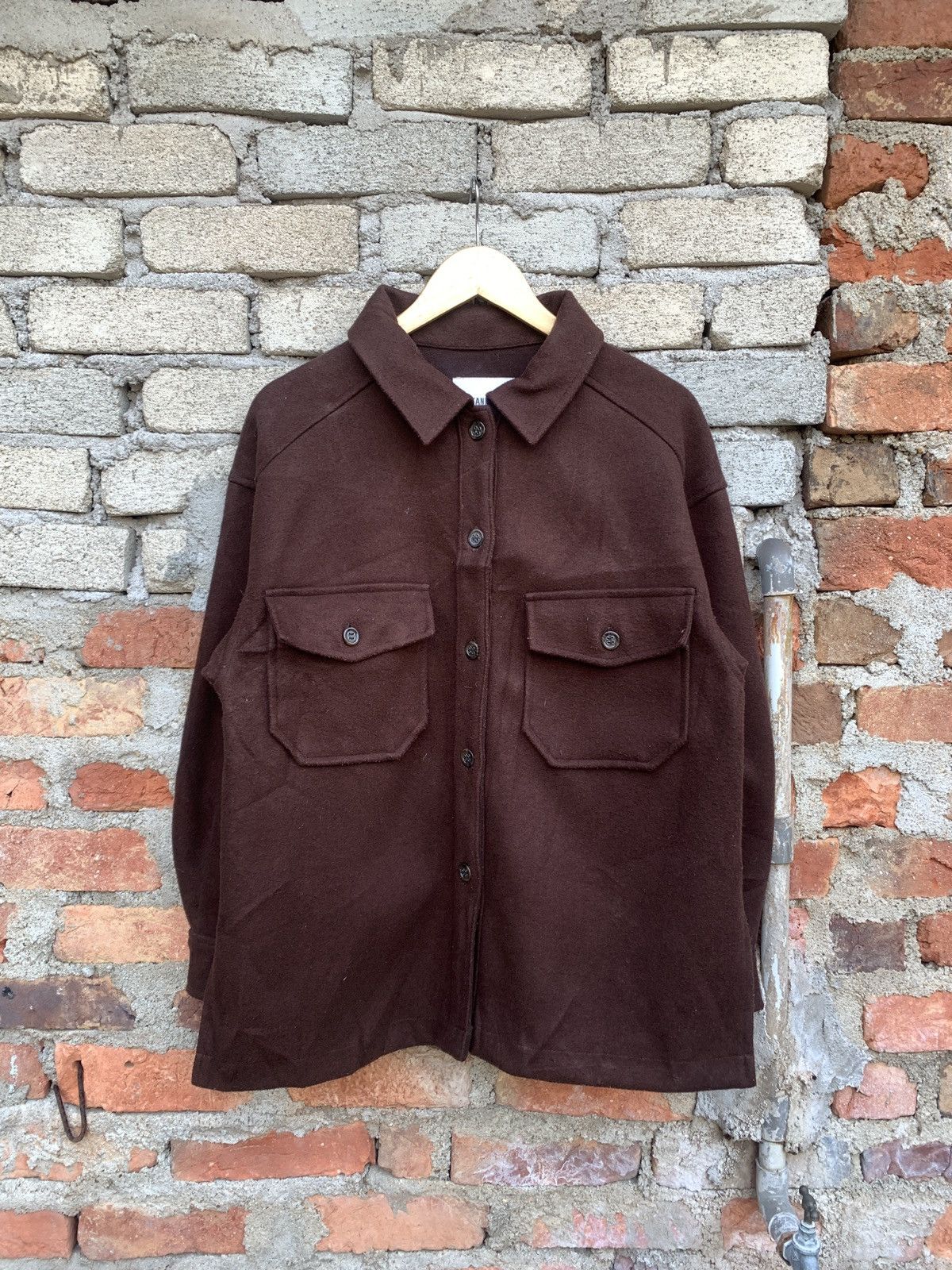 image of Pageboy Brown Wool Flannel in Black, Men's (Size Large)