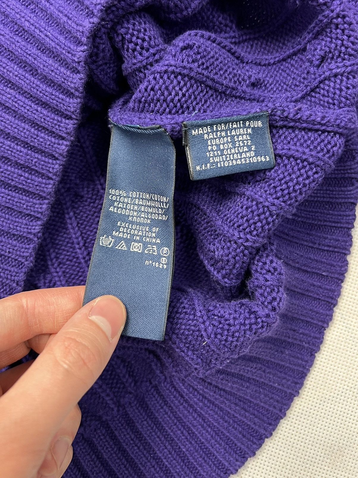 Polo Ralph Lauren × Ralph Lauren Sport Braid Sweater Ralph Lauren Sport purple women Size L / US 10 / IT 46 - 5 Thumbnail
