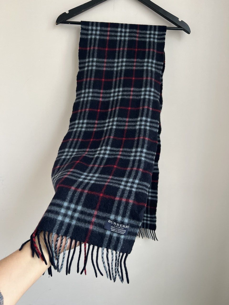 Burberry Burberry winter scarf vintage blue 100% cashmere Size ONE SIZE - 3 Thumbnail
