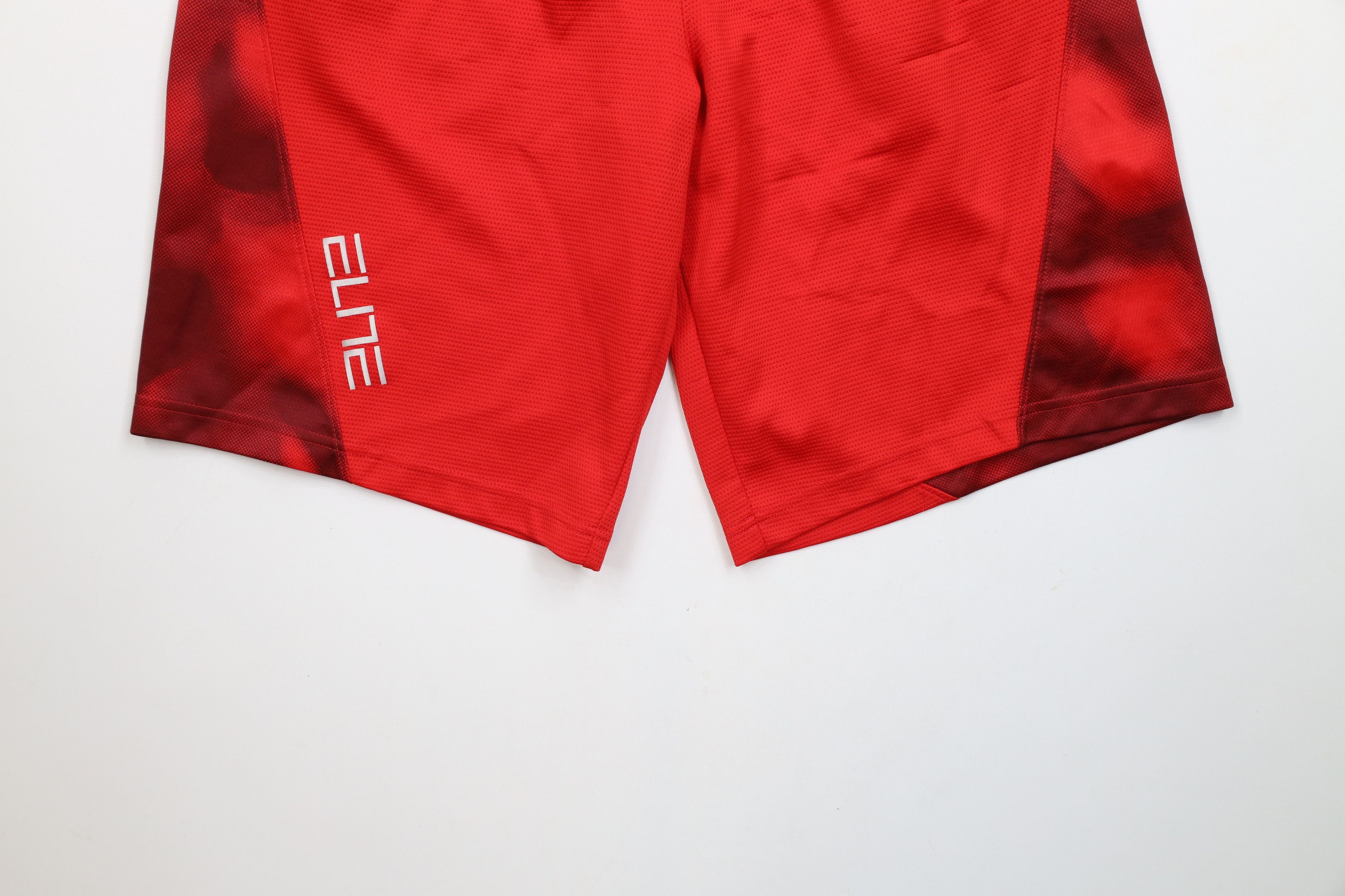 Nike × Vintage Nike Elite Spell Out Gym Training Basketball Shorts Red Size US 30 / EU 46 - 4 Thumbnail