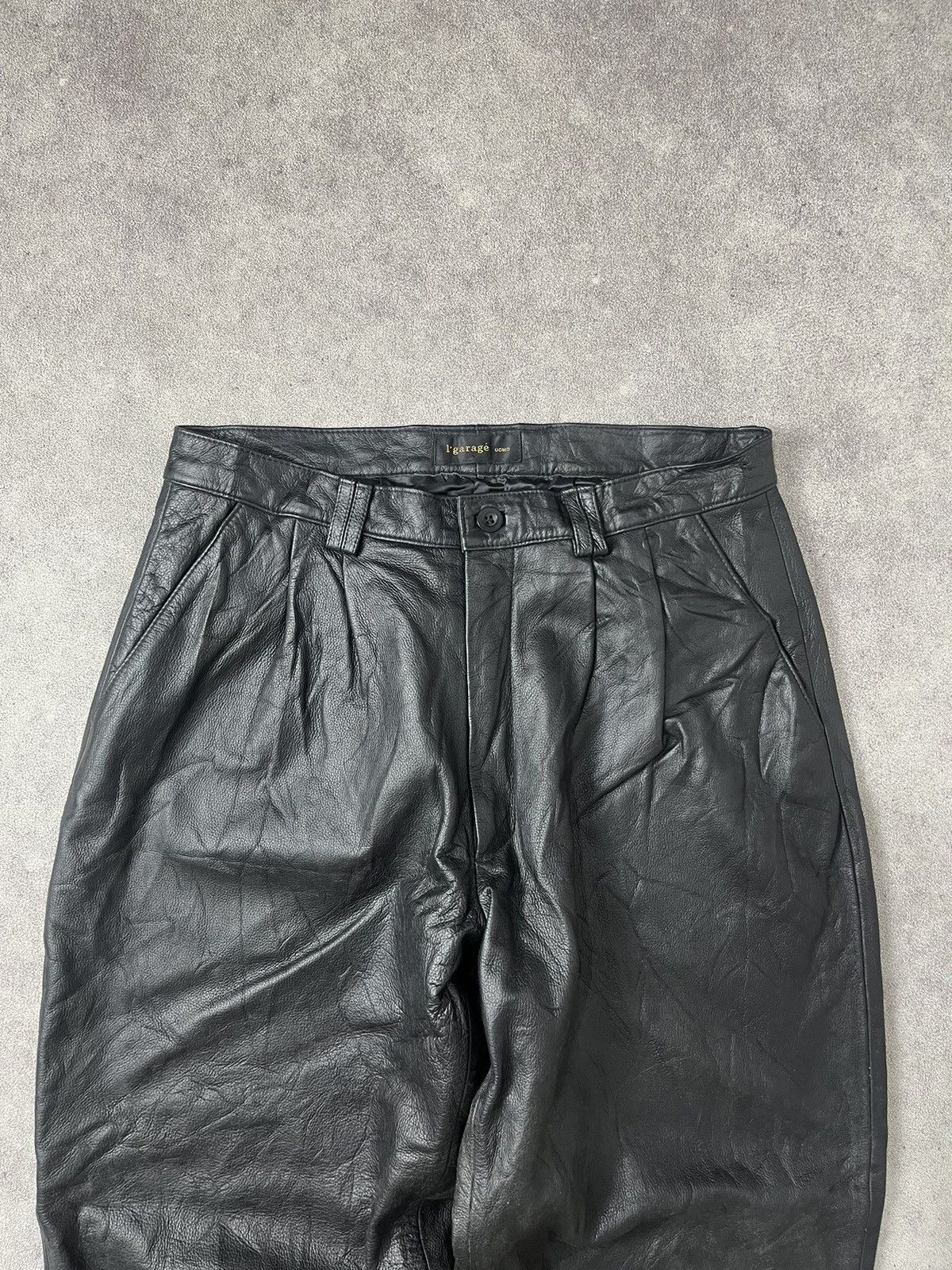 Vintage I garage uomo leather double tuck pants Size US 33 - 2 Thumbnail
