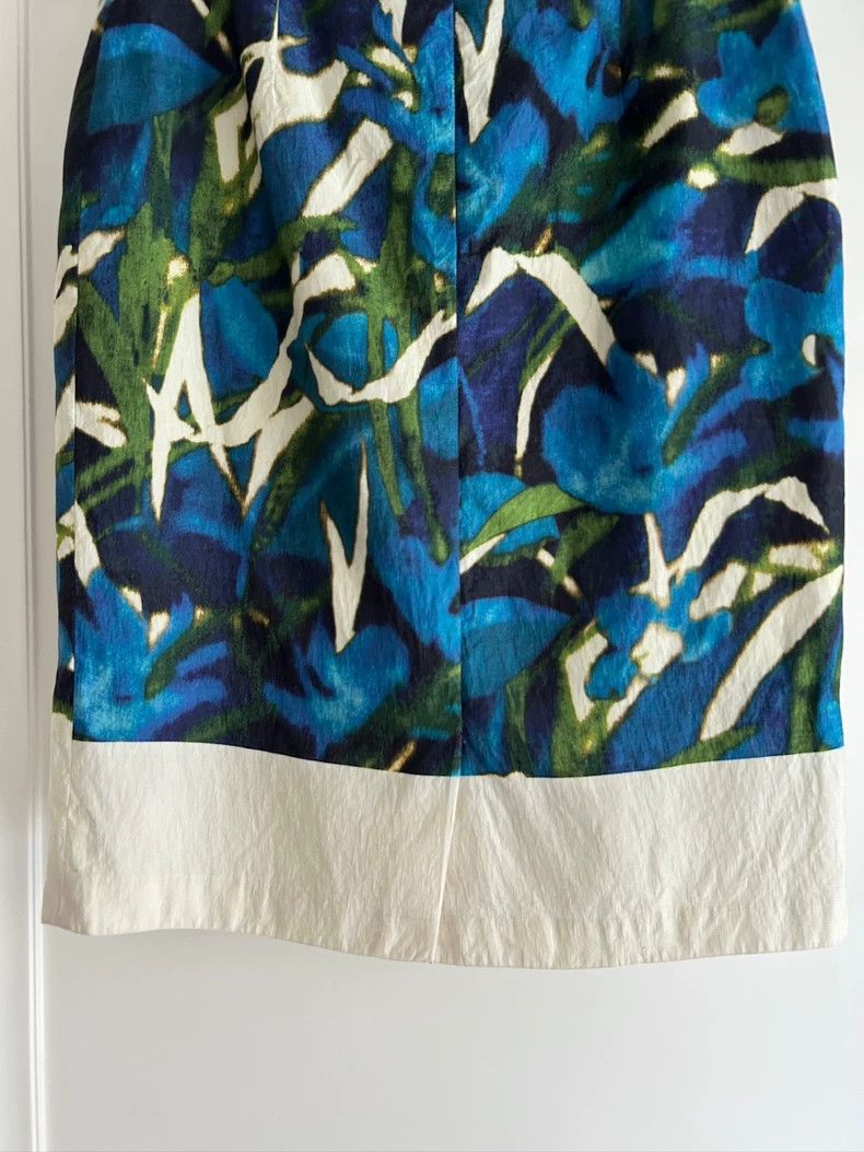 Dries Van Noten DRIES VAN NOTEN size:38 Blue fashion printed silk skirt Size 37" - 6 Thumbnail