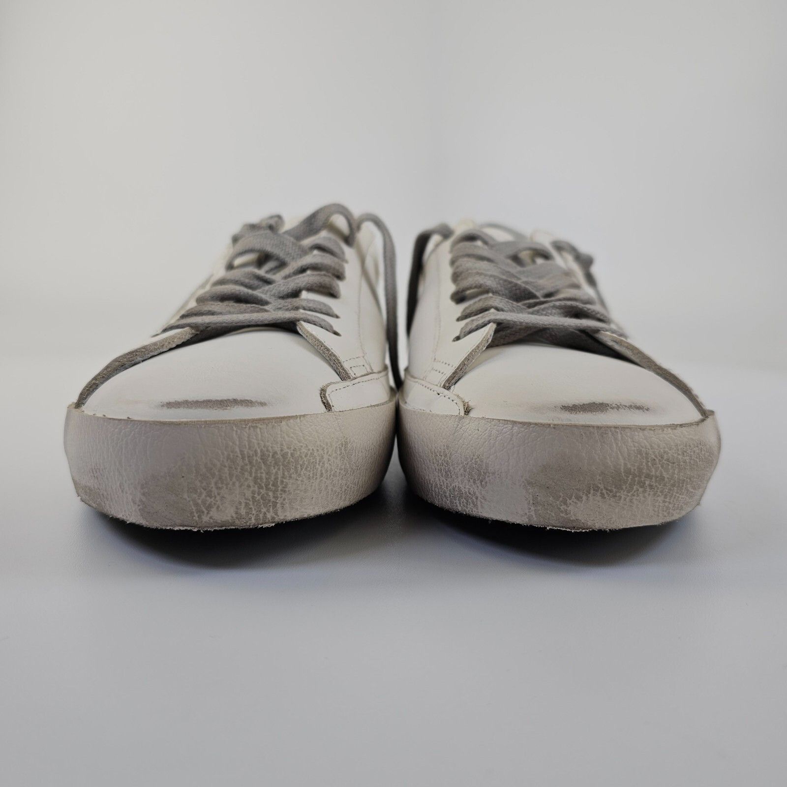 GOLDEN GOOSE Super-Star Men's White/Silver Leather Low Top S