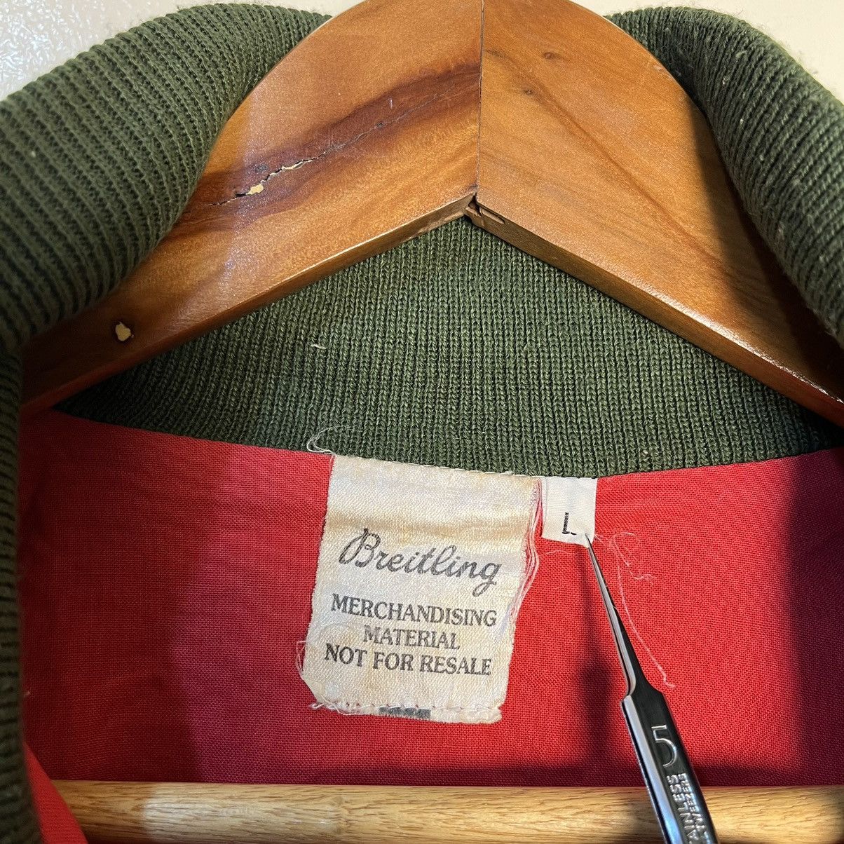 Alpha Industries Vintage Breitling Aviation Pained Waxed Bomber Jacket Size US L / EU 52-54 / 3 - 15 Thumbnail