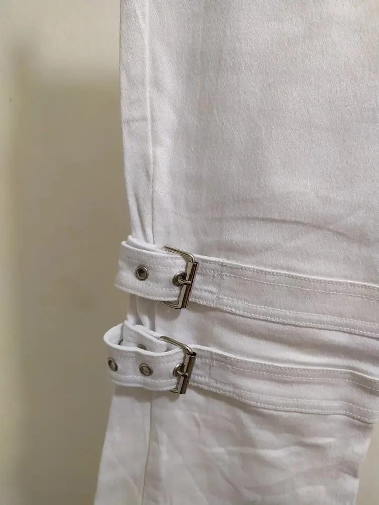 Japanese Brand Japanese Ryuryu Bondage Punk White Pants Size US 28 / EU 44 - 3 Thumbnail