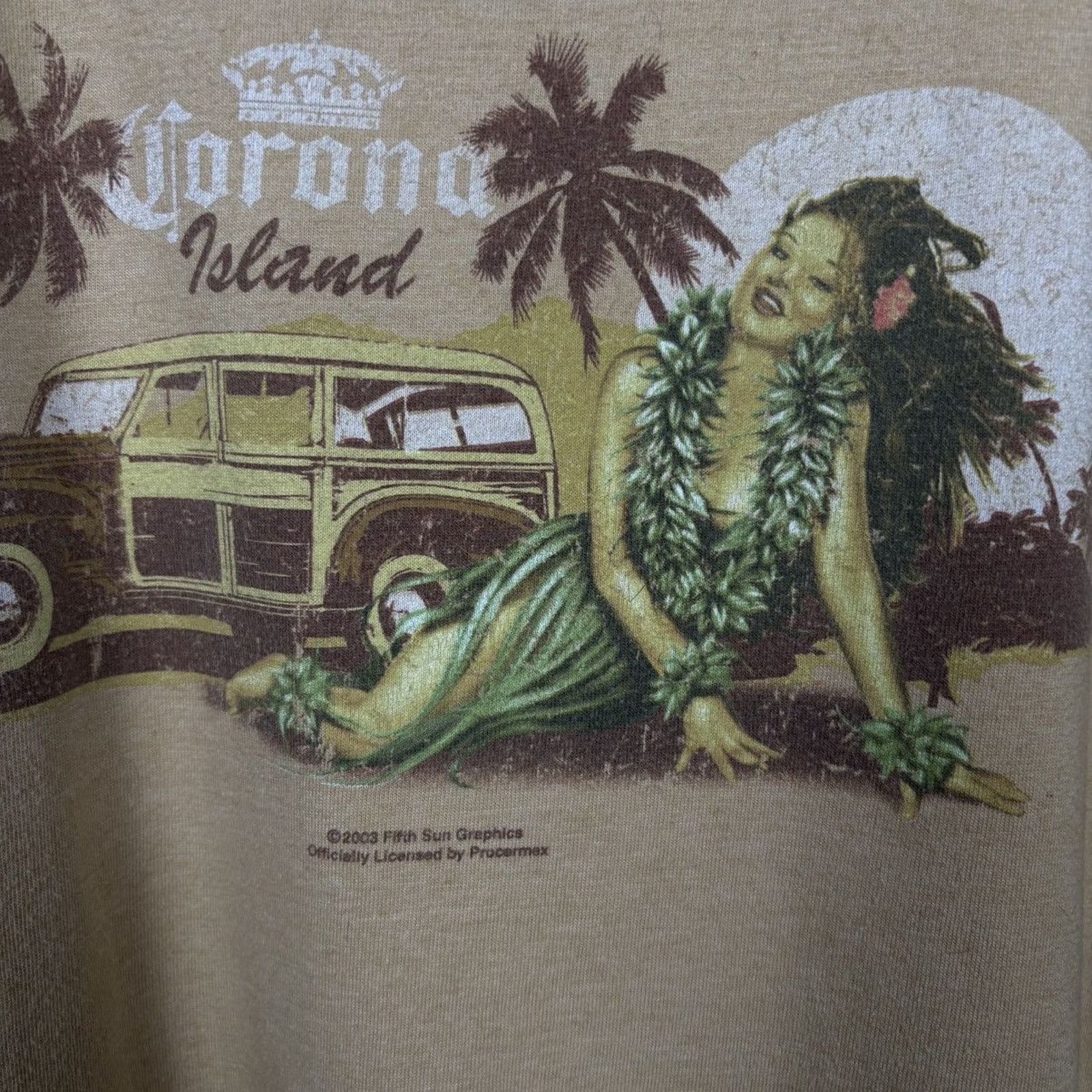 Harley Davidson × Vintage 🇺🇸2003 CORONA Island Girl T Size US XL / EU 56 / 4 - 3 Thumbnail