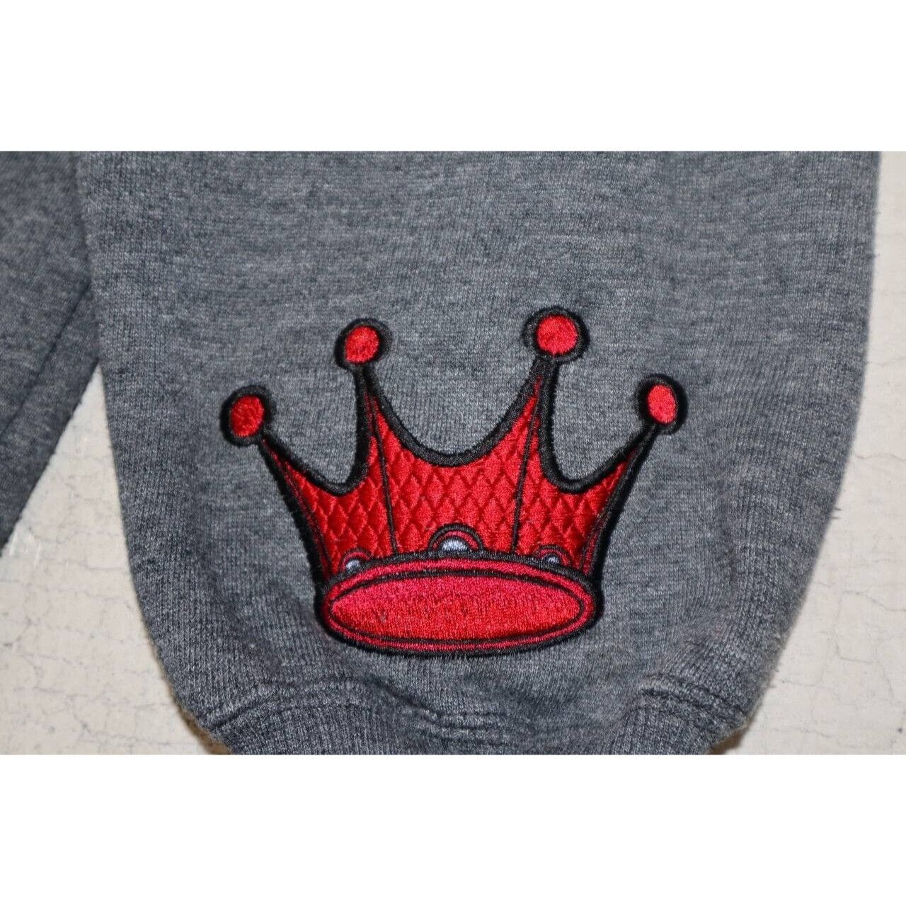 JNCO Vintage Y2K JNCO Jeans Crown Hoodie Embroidered Grey Red M Size US M / EU 48-50 / 2 - 8 Thumbnail