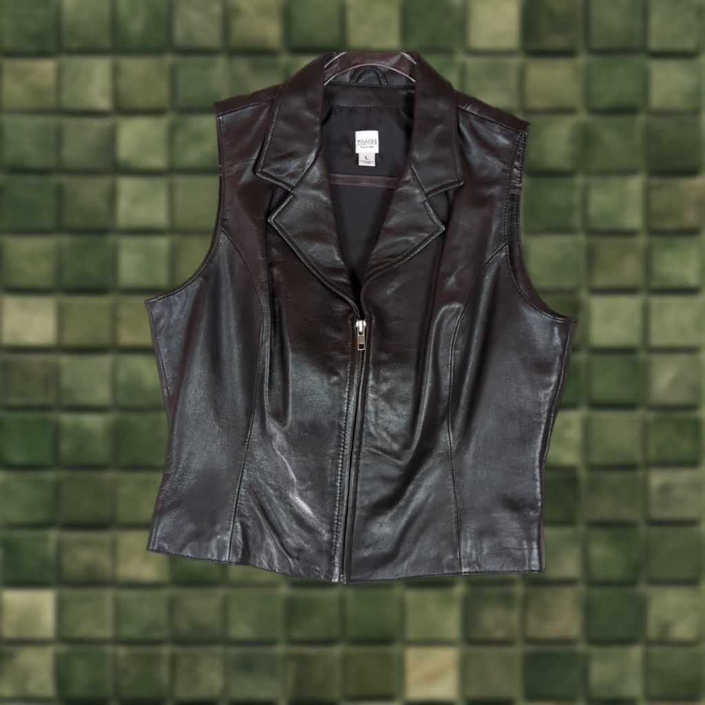 Vintage VINTAGE Wilsons Leather Vest Sleeveless Black Zip Front Fitted Womens L Biker Goth Shirt Size L / US 10 / IT 46 - 1 Thumbnail