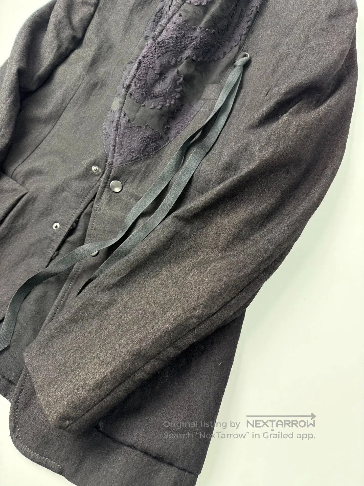 Ann Demeulemeester elegance in black with lambswool collar. Size S / US 4 / IT 40 - 4 Thumbnail