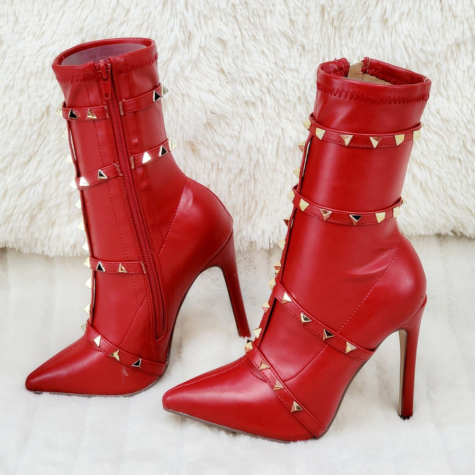 Other Mark Pyramid Stud Strap High Heel Pointy Toe Stretch Ankle B Size US 10 / IT 40 - 6 Thumbnail