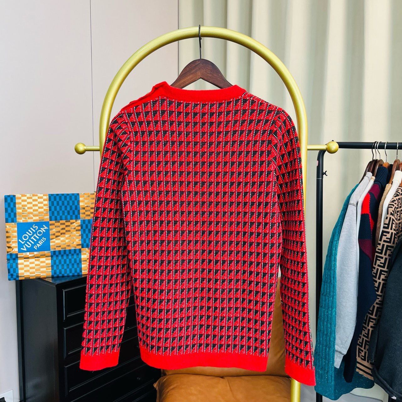 Gucci Gucci Red checkered sweater 2501-Nextarrow Size US XS / EU 42 / 0 - 2 Thumbnail