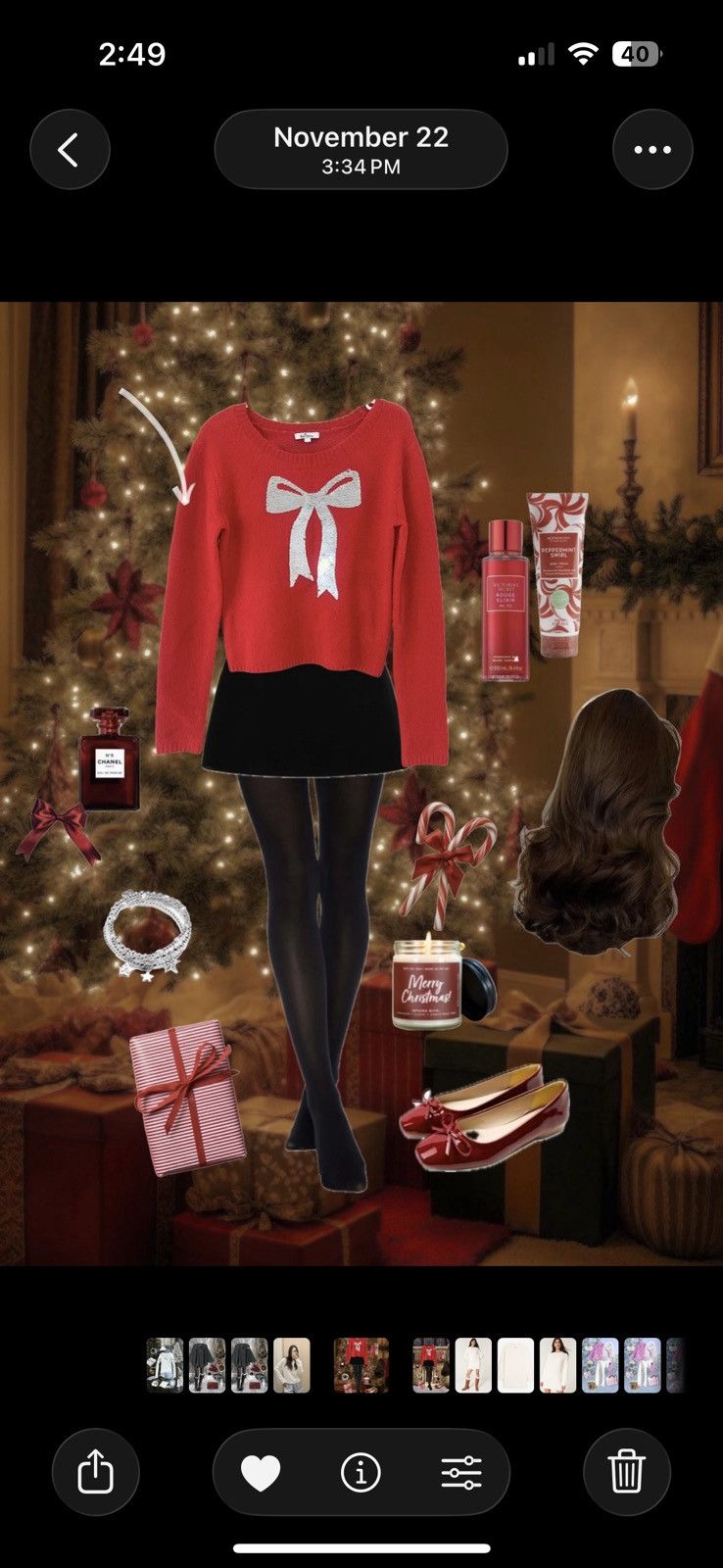 Other Red sequin sweater bow print, holiday Christmas Size S / US 4 / IT 40 - 1 Thumbnail