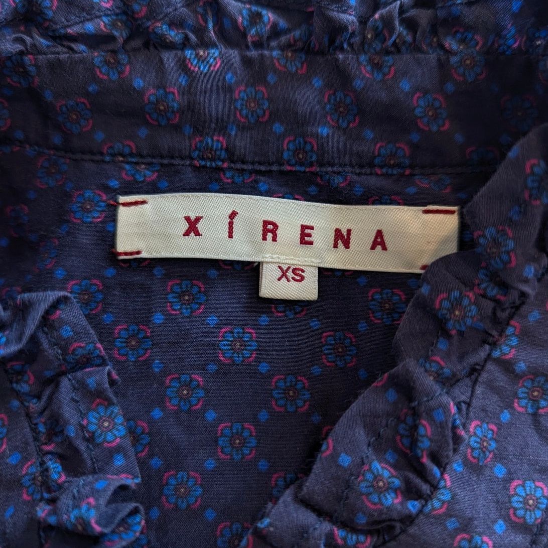 Xirena XiRena Ryleigh Purple Floral Ruffle Button Up Blouse XS Size XS / US 0-2 / IT 36-38 - 6 Thumbnail
