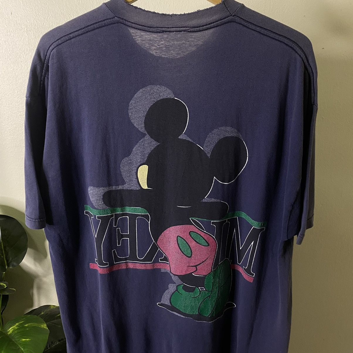 Mickey Mouse Vintage 1990s Disney Mickey Mouse Mirror Print Faded Tee Size US XL / EU 56 / 4 - 5 Thumbnail