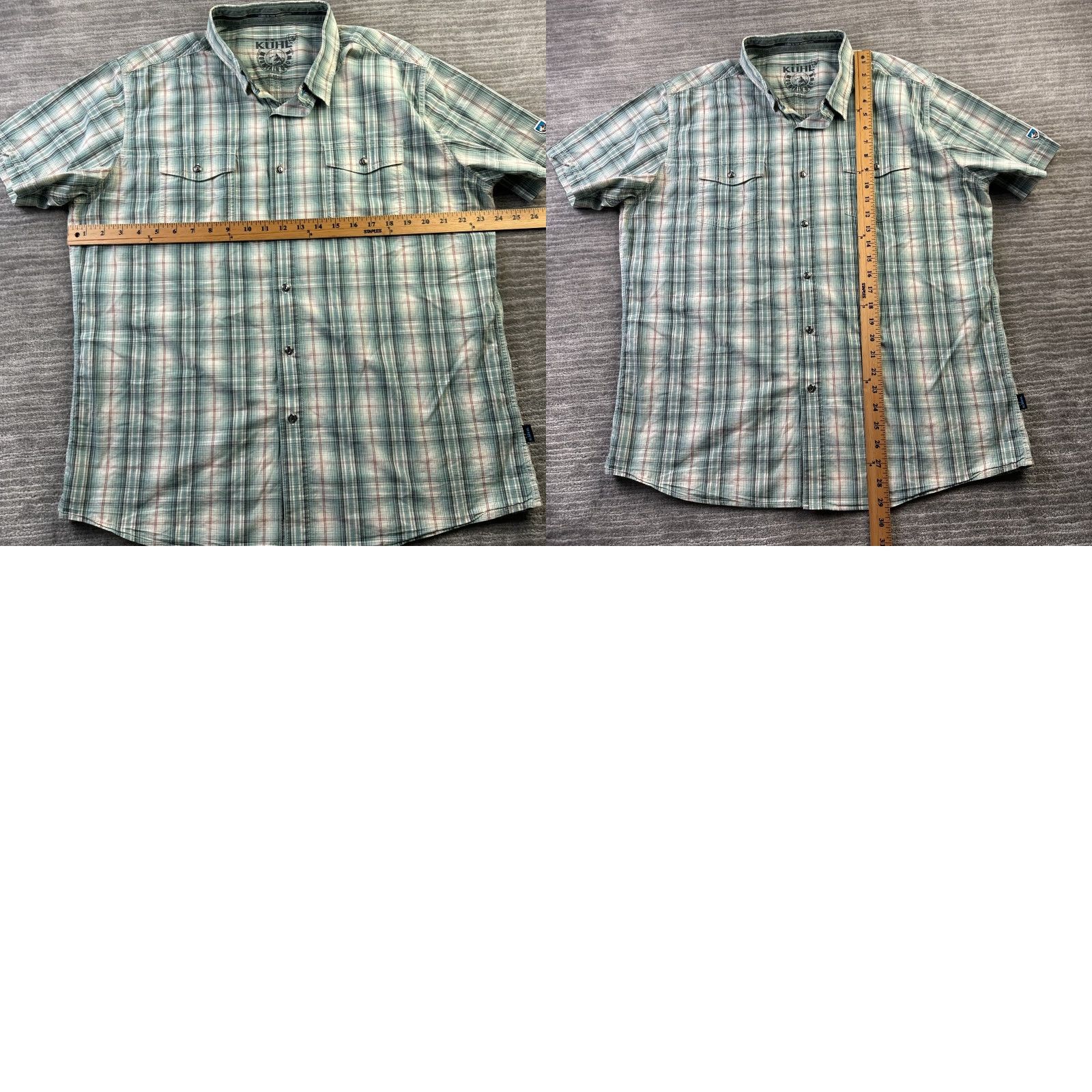 Vintage Kuhl Shirt XL Green Button-Up Outdoors Western Plaid Casual Shirt Mens Size US XL / EU 56 / 4 - 8 Thumbnail