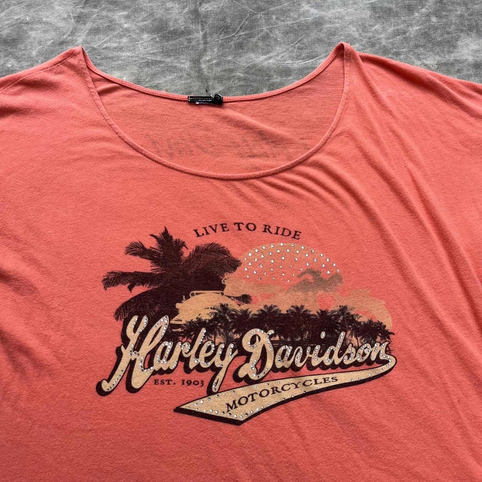 Harley Davidson × Vintage Vintage Y2K Bedazzled Harley Davidson Jamaica Shirt Size M / US 6-8 / IT 42-44 - 3 Thumbnail