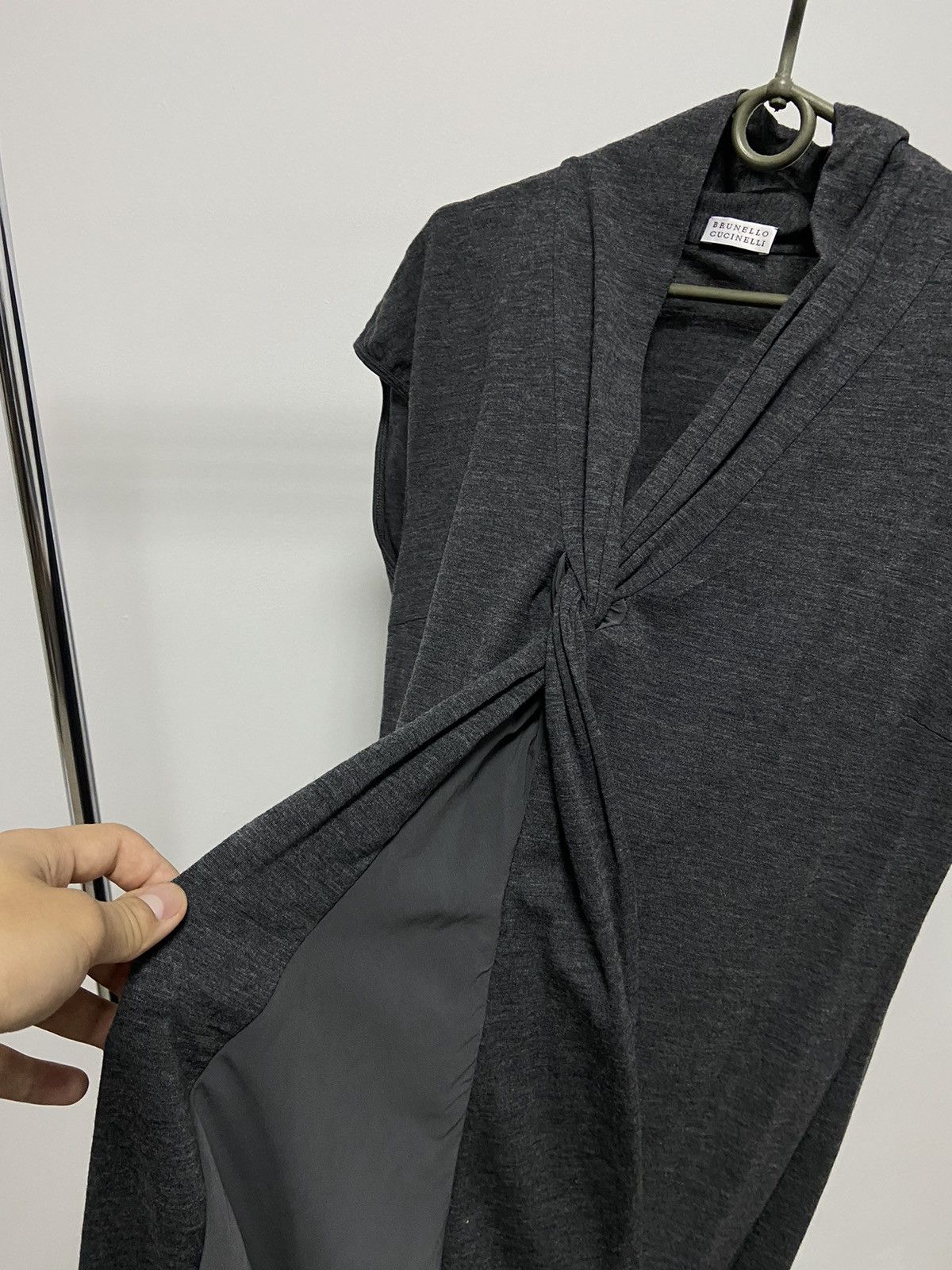 Brunello Cucinelli × Vintage Brunello Cucinelli Midi Dress Vintage Lana wool Luxury Size 3XL / US 20-22 - 6 Thumbnail
