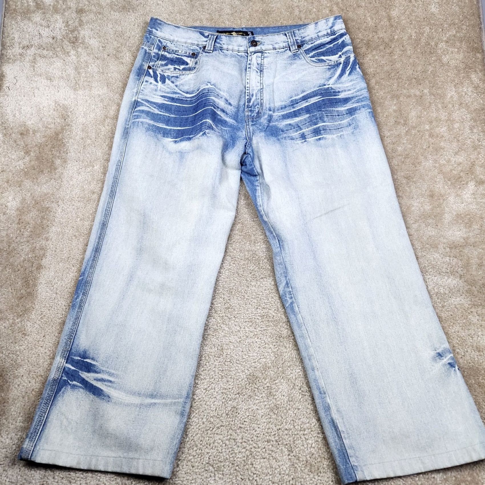 Jordan Craig Jordan Craig Jeans Mens 40x28 Acid Wash Denim Streetwear Wide Leg Hemmed B117 Size US 40 / EU 56 - 2 Thumbnail