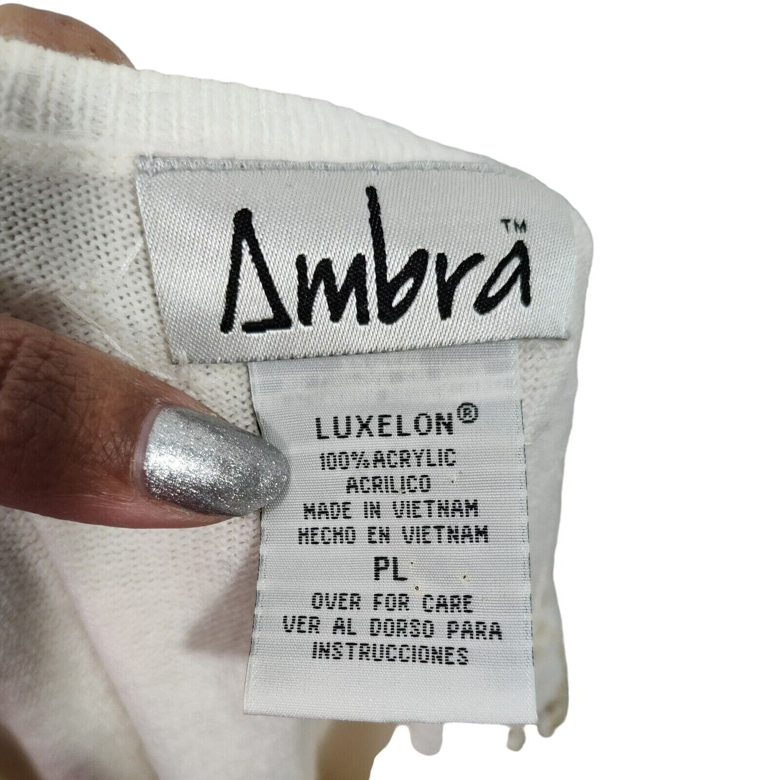 Vintage Vintage Ambra Pullover V-neck Sweater Women Size PL Cream Size L / US 10 / IT 46 - 5 Thumbnail