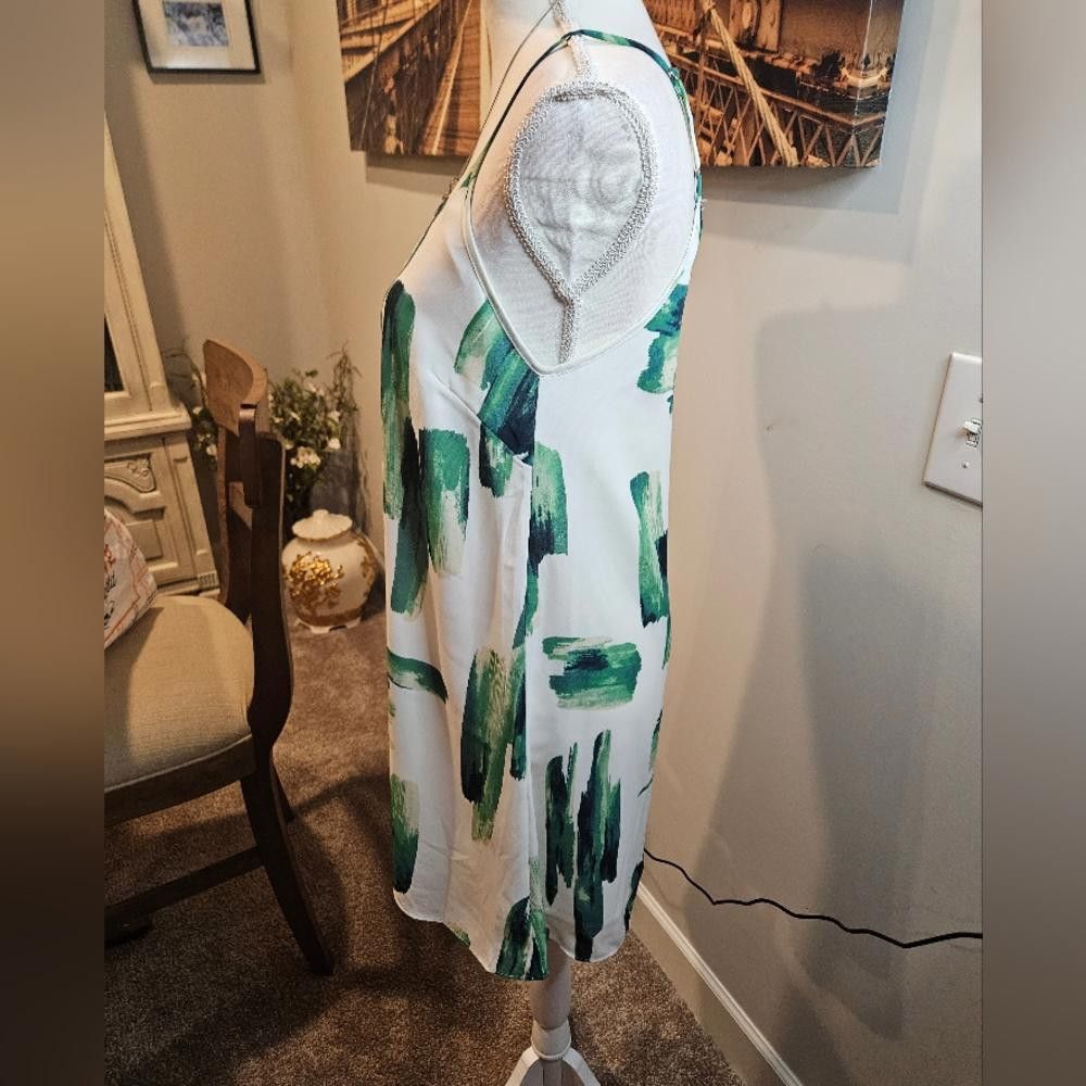 Designer Stylish Green Brushstroke Slip Dress Size S / US 4 / IT 40 - 3 Thumbnail