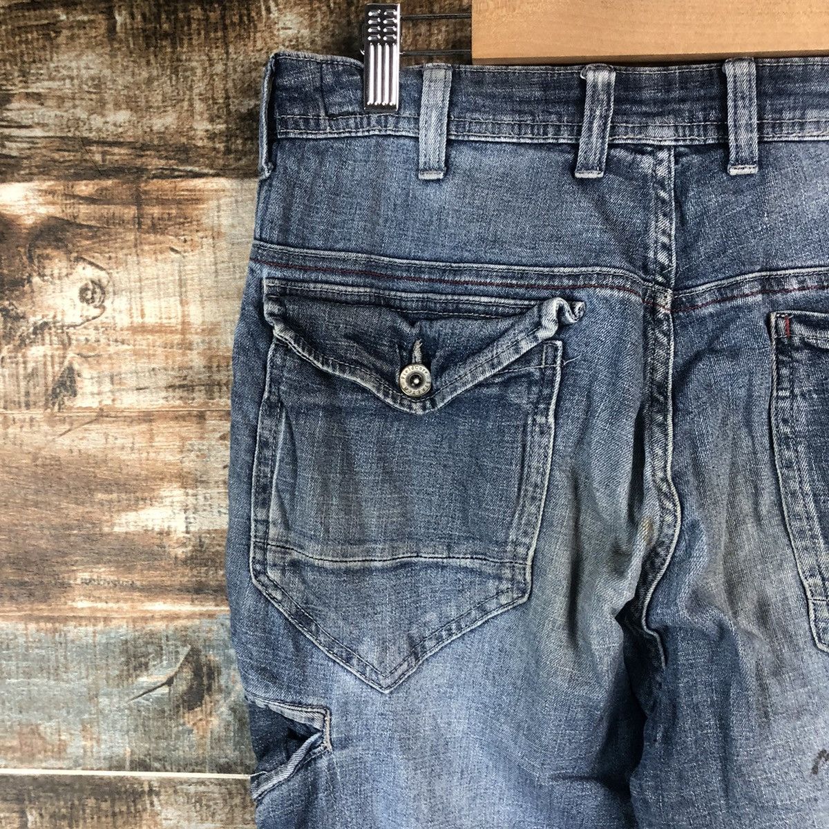 Japanese Brand Aero Light Bleu Distressed Denim Pants #A2108 Size US 32 / EU 48 - 18 Thumbnail
