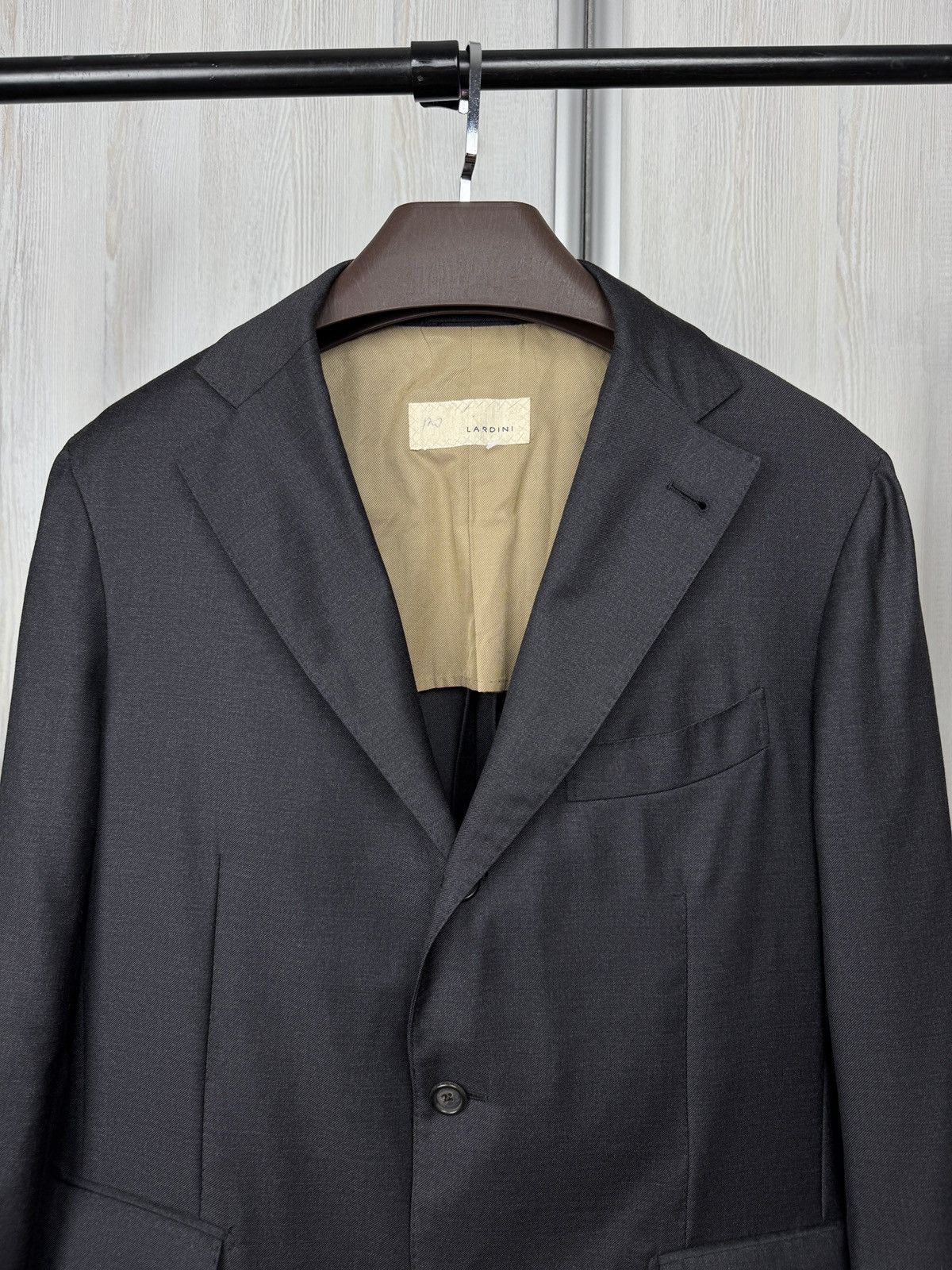 Lardini Lardini Grey Unlined Button wool made in Italy Blazer Size 40R - 3 Thumbnail