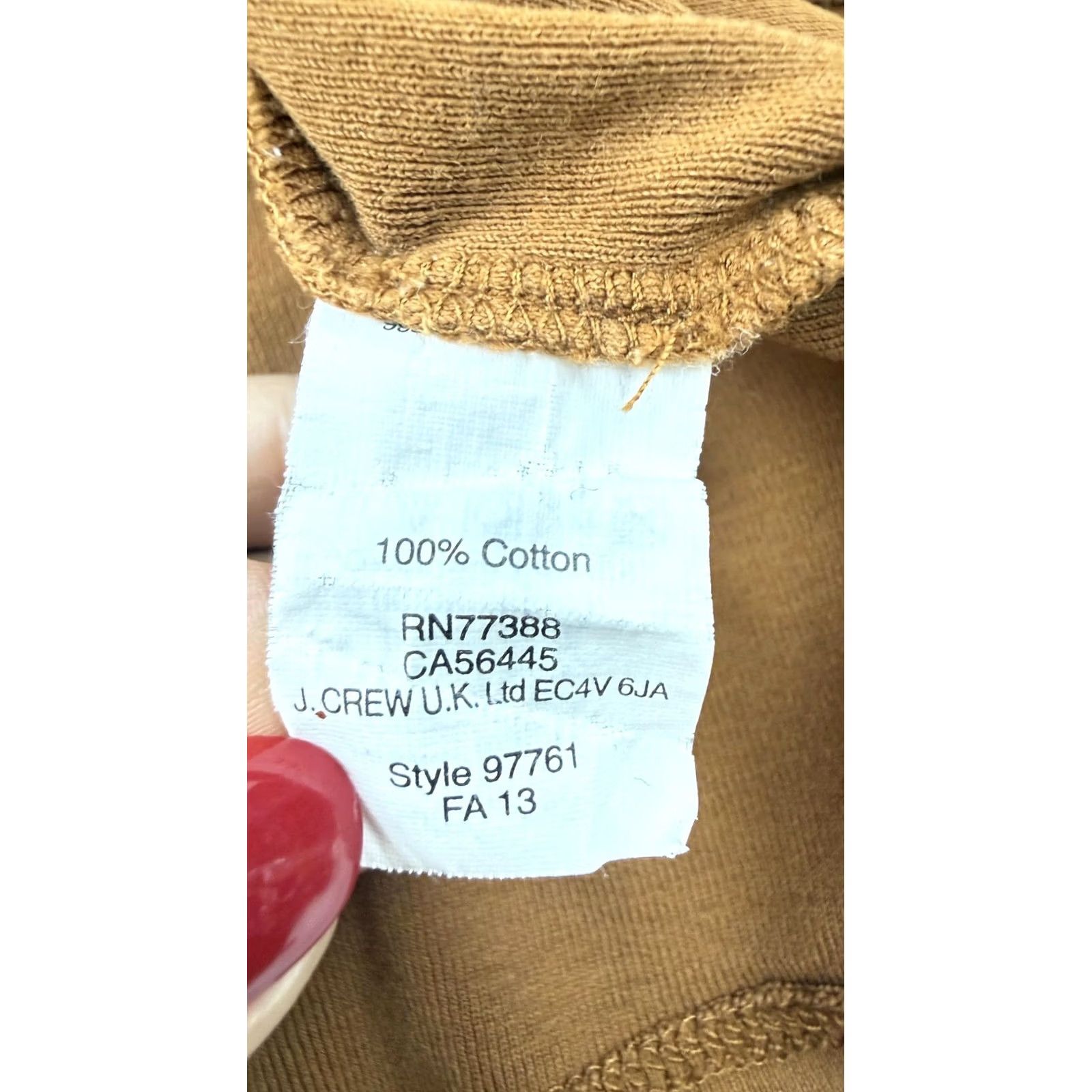 J.Crew J.Crew Shirt Womens Small Brown Perfect Fit V Neck Long Sleeve Cotton Tee Top Size S / US 4 / IT 40 - 5 Thumbnail