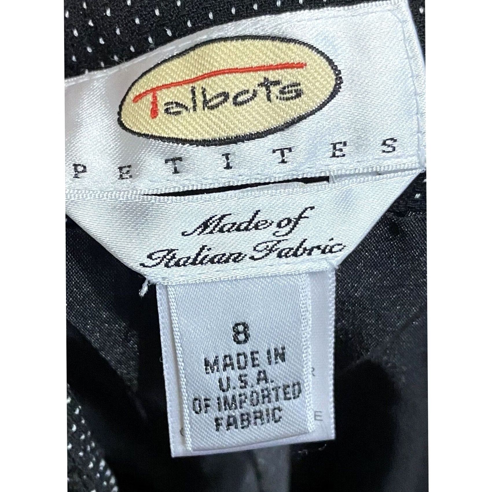 Talbots VINTAGE Talbots Dress Pants Black Wool Blend Dot Print Petites 8P Women’s Tapered Dress Pants Women’s Size 29" - 5 Thumbnail
