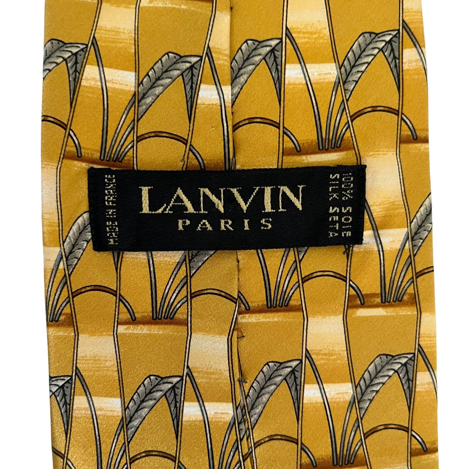 Lanvin Lanvin Paris Golden Yellow Geometric Pattern Print Silk Tie Size ONE SIZE - 5 Thumbnail