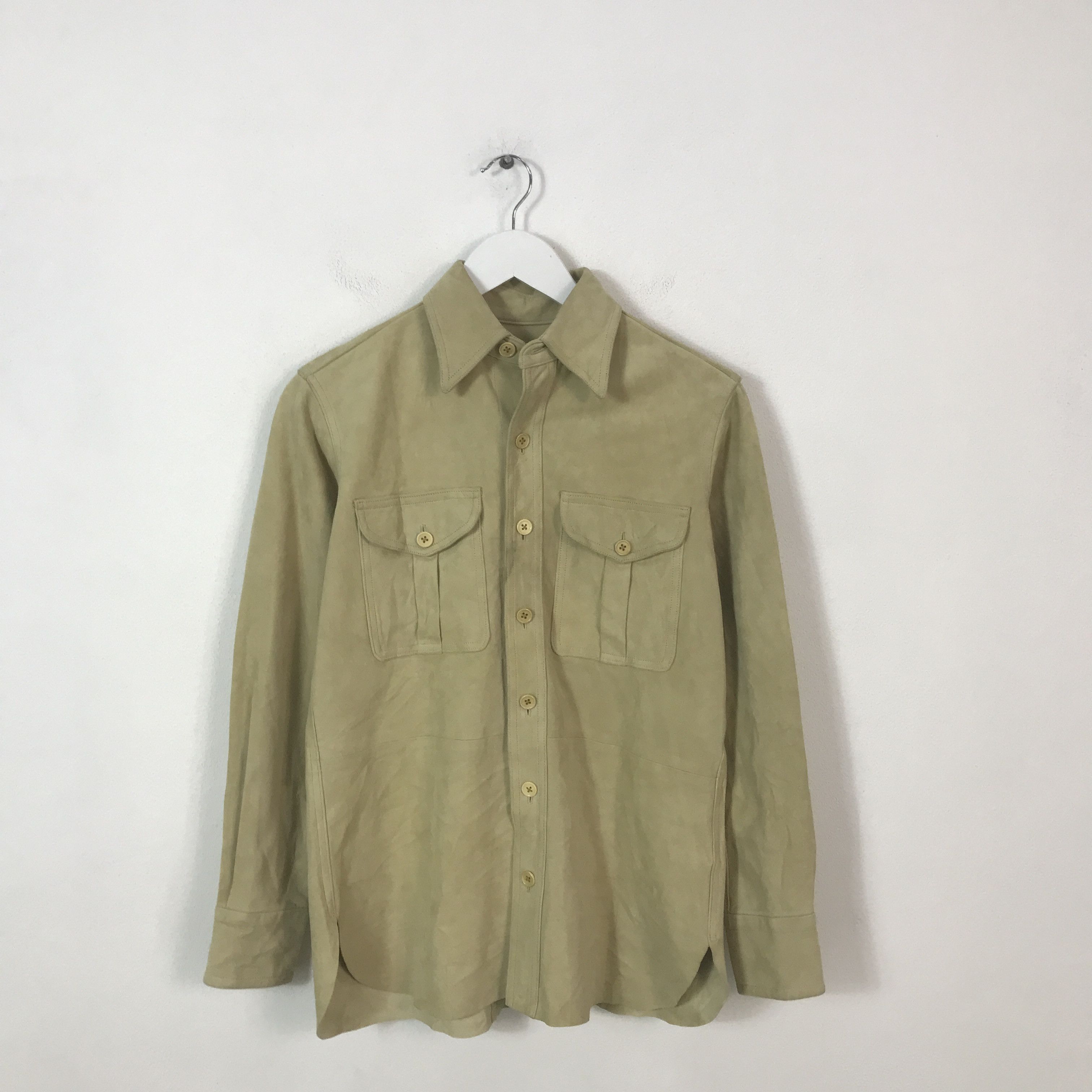 Ralph Lauren Vintage Ralph Lauren Leather button Up T-Shirt Size US M / EU 48-50 / 2 - 1 Thumbnail