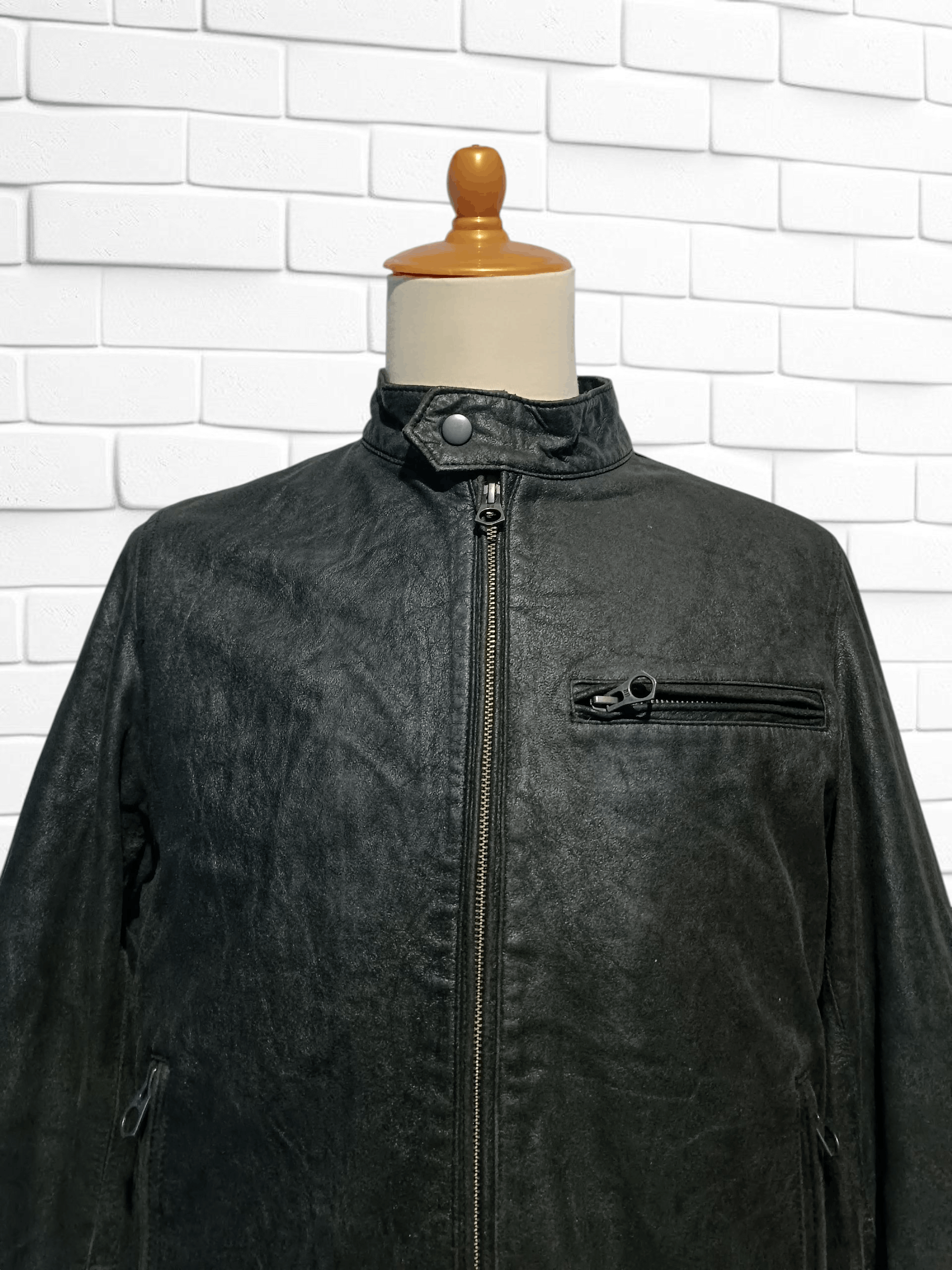 Japanese Brand Vintage Distressed Black Biker Leather Jacket Size US L / EU 52-54 / 3 - 2 Thumbnail