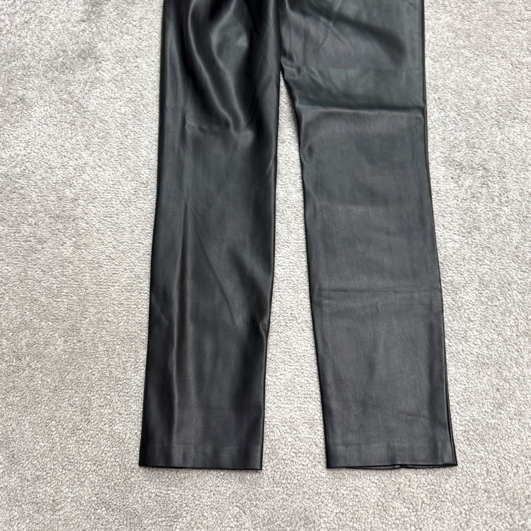 Andrew Marc Marc New York Andrew Marc Faux Leather Straight Leg Trouser Pants Women XS Black Size 26" / US 2 / IT 38 - 3 Thumbnail