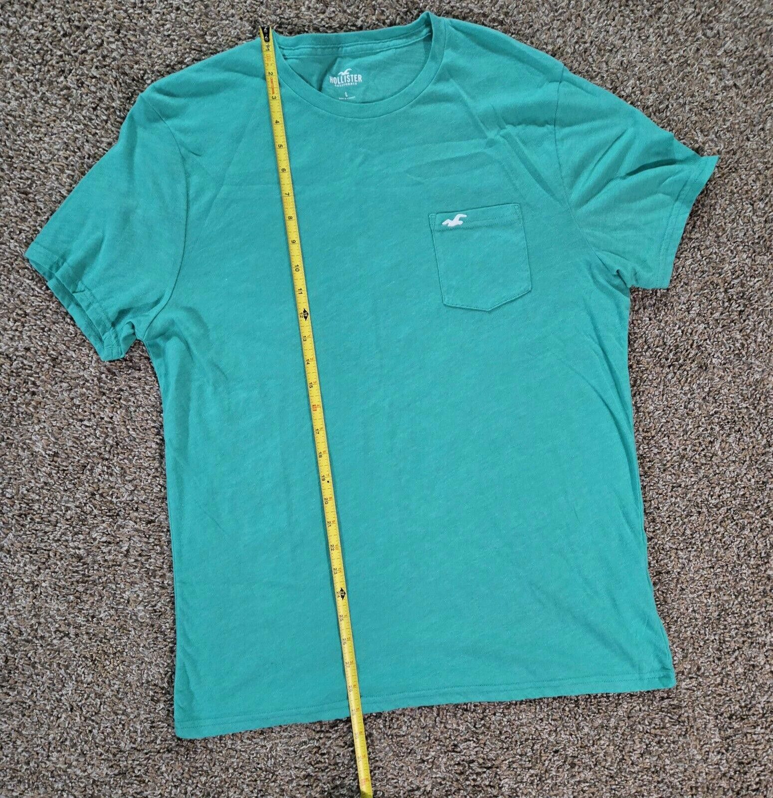 Designer Teal Crew Neck Holister Pocket T-Shirt Size Large Size US L / EU 52-54 / 3 - 2 Thumbnail