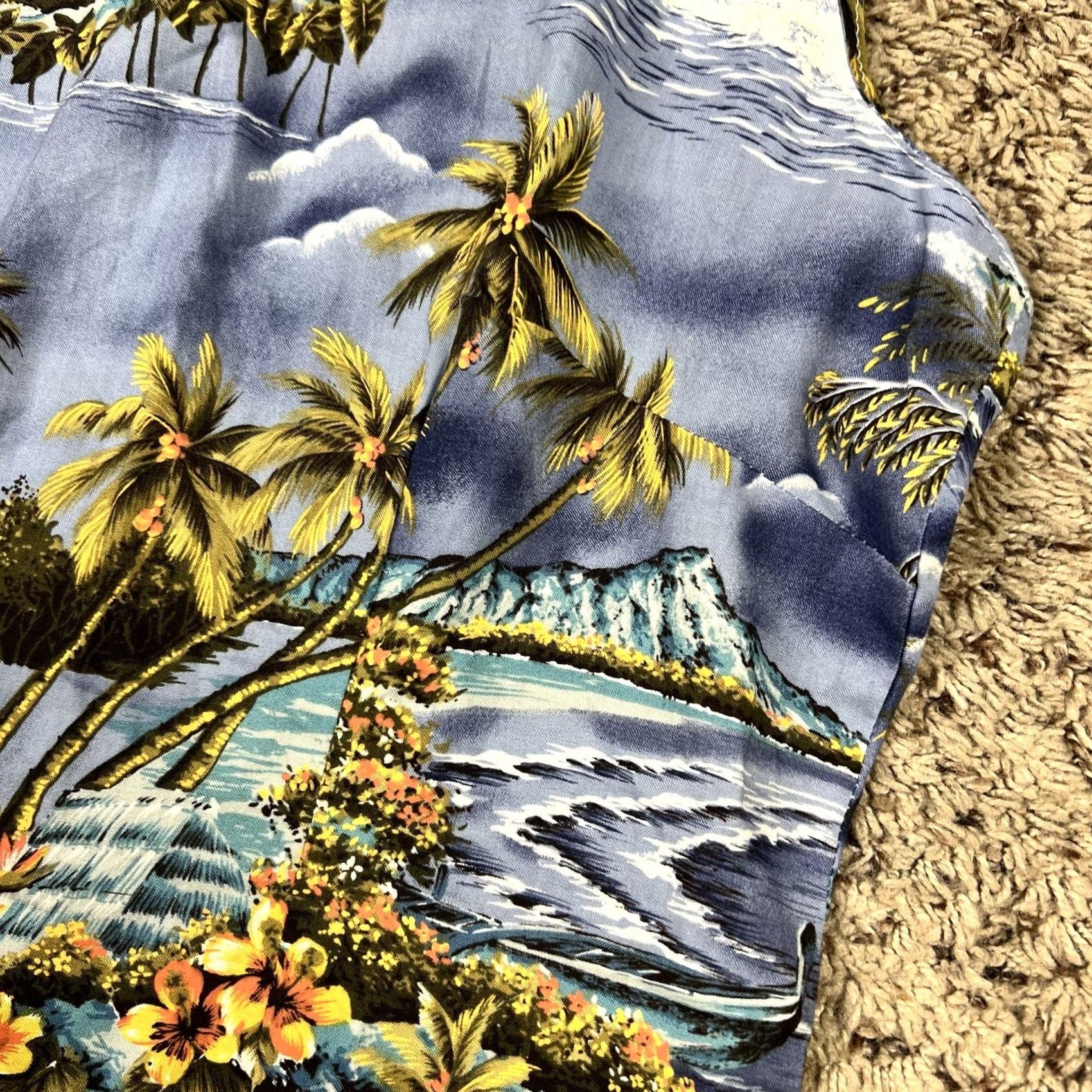 Vintage VINTAGE Hawaiian Beach Dress Womens Small Tank Dress Blue 90s Beach Graphic Sleeveless Strap Size S / US 4 / IT 40 - 5 Thumbnail